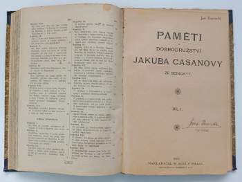 Giacomo Casanova: Gil Blas I-IV + Paměti a dobrodružství Jakuba Casanovy ze Seingalt I díl, SVÁZÁNO V JEDNOM SVAZKU