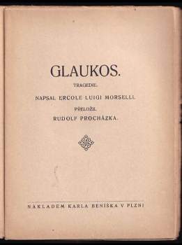 Ercole Luigi Morselli: Glaukos