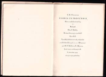 G. K Chesterton: Gloria in profundis
