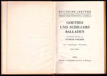 Johann Wolfgang von Goethe: Goethes und Schillers Balladen