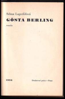 Selma Lagerlöf: Gösta Berling