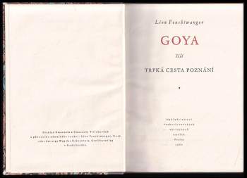 Lion Feuchtwanger: Goya čili trpká cesta poznání