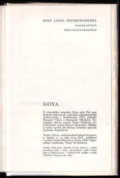 Lion Feuchtwanger: Goya, čili, Trpká cesta poznání