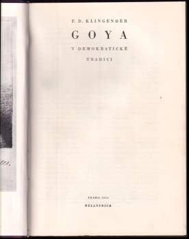 F. D Klingender: Goya v demokratické tradici