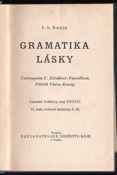 Ivan Aleksejevič Bunin: Gramatika lásky