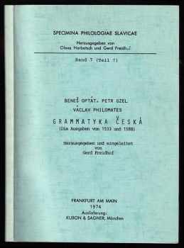 Grammatyka česká : (Die Ausgabe von 1533 und 1588)