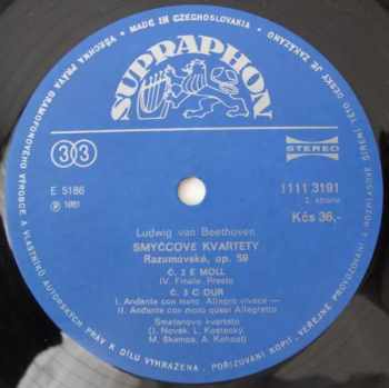 Ludwig van Beethoven: Smyčcové Kvartety Op.59 Razumovské