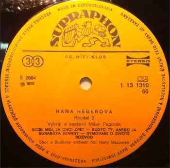 Hana Hegerová: Recitál 2 (+ BOOKLET)
