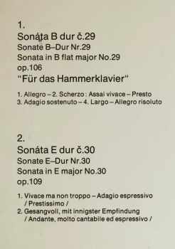 Ludwig van Beethoven: Sonate Nr. 29 B-dur Op. 106 (Sonate Für Das Hammerklavier) / Sonate Nr. 30 E-dur Op. 109