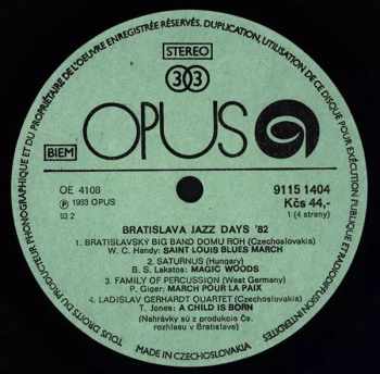 Various: Bratislava Jazz Days 1982