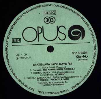 Various: Bratislava Jazz Days 1982
