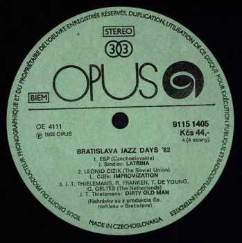 Various: Bratislava Jazz Days 1982