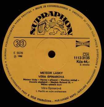 Věra Špinarová: Meteor Lásky