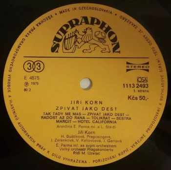 Jiří Korn: Zpívat Jako Déšť