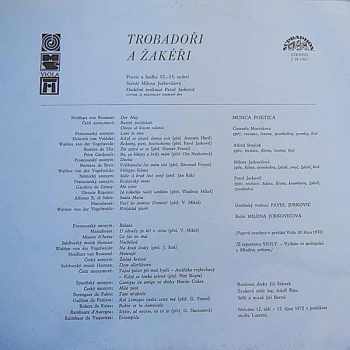 Various: Trobadoři A Žakeři Poezie A Hudba 12. - 15. Století