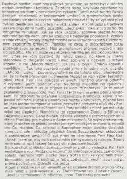 Pražská Kapela Petra Finka: Jaké Je To Milování