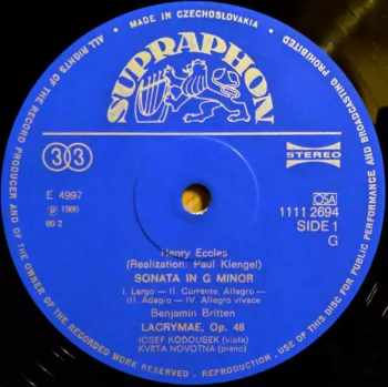 Benjamin Britten: Compositions For Viola And Piano