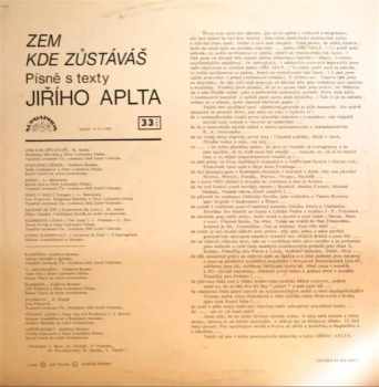 Jiří Aplt: Zem, Kde Zůstáváš (Písně A Texty Jiřího Aplta)
