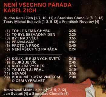 Karel Zich: Není Všechno Paráda