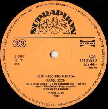 Karel Zich: Není Všechno Paráda