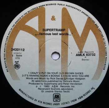 Supertramp: "...Famous Last Words..."