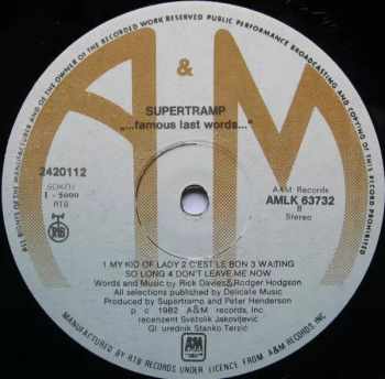 Supertramp: "...Famous Last Words..."