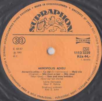 Judita Čeřovská: Akropolis, Adieu