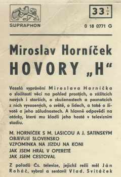 Miroslav Horníček: Hovory "H"