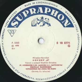 Miroslav Horníček: Hovory "H"