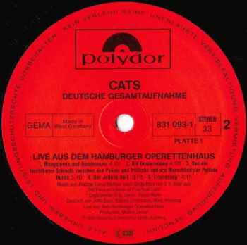 Andrew Lloyd Webber: Cats Live - Deutsche Gesamtaufnahme Aus Dem Hamburger Operettenhaus