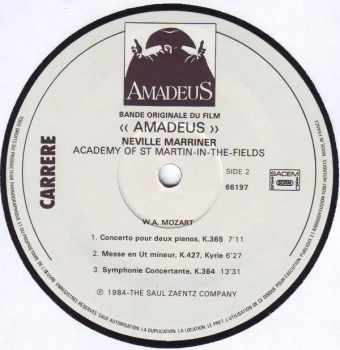 Wolfgang Amadeus Mozart: Amadeus (Bande Originale Du Film) (2xLP)