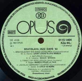 Various: Bratislava Jazz Days 1982