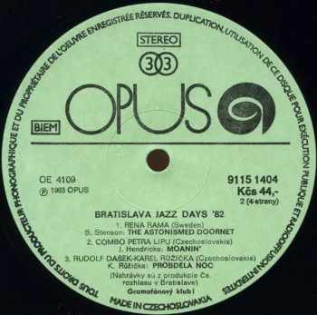 Various: Bratislava Jazz Days 1982