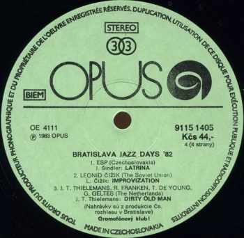 Various: Bratislava Jazz Days 1982