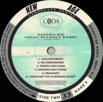 Dashiell Rae: Songs Without Words (Piano Solos)