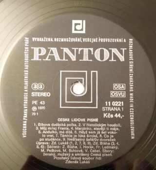 Plzeňský Lidový Soubor: České Lidové Písně = Czech Folk Songs