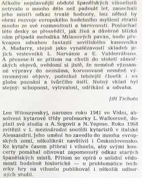 Leo Witoszynskyi: Skladby Pro Vihuelu (Španělsko 16. Století)