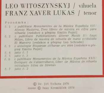 Leo Witoszynskyi: Skladby Pro Vihuelu (Španělsko 16. Století)