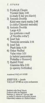Josef Suk: Vyznání Lásky