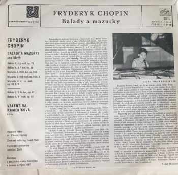 Frédéric Chopin: Balady A Mazurky Pro Klavír