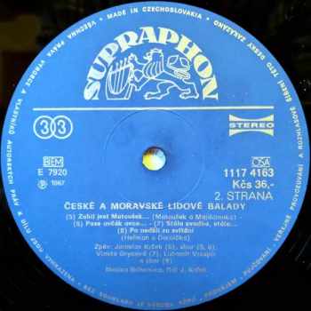 Musica Bohemica: České A Moravské Lidové Balady = Bohemian And Moravian Folk Balads)
