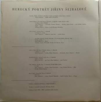 Jiřina Šejbalová: Herecký Portrét Jiřiny Šejbalové