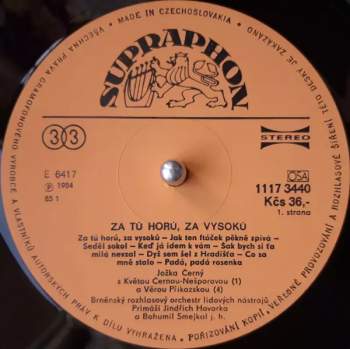 Jožka Černý: Za Tú Horú, Za Vysokú (Songs From The South Moravia)