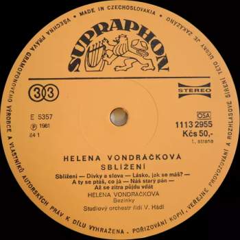 Helena Vondráčková: Sblížení