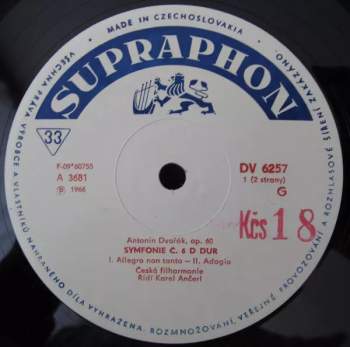 The Czech Philharmonic Orchestra: Symphony Č. 6 D. Dur Opus 60 