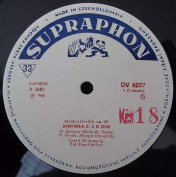 The Czech Philharmonic Orchestra: Symphony Č. 6 D. Dur Opus 60 