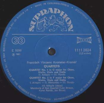 František Vincenc Kramář - Krommer: Quartets