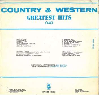 Alexandru Andrieș: Country & Western Greatest Hits (III)