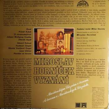 Miroslav Horníček: Vyznání