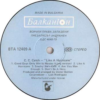 C.C. Catch: Like A Hurricane